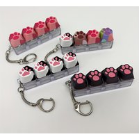 Cat Paw Button Stress Relief Toy, Finger-Press Keychain Toy, Collectible Hobby Party Supplies, Creative Keycap Tester, Novelty Stress-Relief Squeeze Toy
