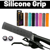 Odi Silicone Bike Grip Grey Orange Brown Pink Purple Grips 22mm Lock-On Grip Lightweight Shock Absorbing Anti-Slip Grip 129 Mtb