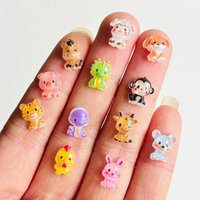 60 pieces of cartoon mini bunnies, puppies, monkeys, tigers nail art resin jewelry DIY production nail art 3D decoration jewelry
