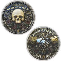 Memento Mori Commemorative Coin, Challenge Coin Skull Collectible, Death Is Certain Life Not, Gothic Medal Souvenir Gift