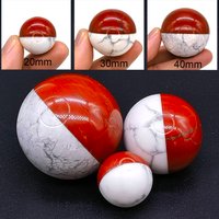 Natural Crystals Healing Stones Cartoon Pocket Monster Sphere Ball Red Jasper Howlite For Children Christmas Gifts Decoration