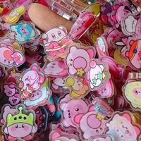 50pcs/set Kirby Anime Resin Accessories Cute Image Laminating Acrylic Kawaii Cream Glue Phone Case Refrigerator DIY Gift Patch