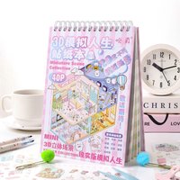 40 PCS 3D Pop-Up Sticker Book, Quiet Book Cartoon Scrapbook Stickers for DIY Handmade Crafts