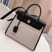 Spring Summer 2026 New Style Leather Canvas Handbag Single Shoulder Slant Cross Bag Genuine Leather Cloth Bag Unisex