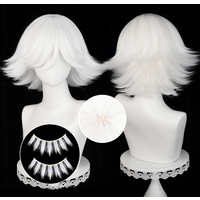 Anime Mi Zu Ki Cosplay Wigs Short White Mizuki Cosplay Wig Heat Resistant Synthetic Hair Halloween Party Wig