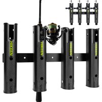 Hikeen Adjustable Fishing Rod Holder 4 Tube Fishing Pole Holders Wall-Mounted Rod Rack for Boat Kayak Golf Cart Garage Crate