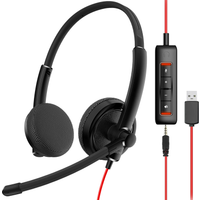 NUBWO HW01 USB Headphone 3.5mm Computer Headset with Mic Noise Cancelling for Laptop PC Business Office Headsets for Cell Phone