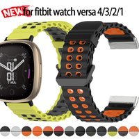 Marine Strap for Fitbit Watch Versa 4/3 two tone silicone Ocean Band for Versa 2/1 Breathable Smartwatch Sport Bracelet
