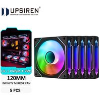 UPSIREN UF-1 PRISM 4 PRO 5PCS Computer Chassis Fan 12cm ARGB 4Pin PWM Quiet Cooling Fan 12V Large Air Volume 45.2CFM/600-1500RPM