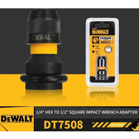 DEWALT DT7508-QZ Impact Wrench Adapter 1/4" Hex to 1/2" Square Ratchet Wrench Set Drive Converter Power Tool Accessories