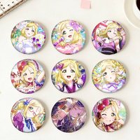 Anime Cartoon Mari Ohara Round Badge Creative Brooch Clothing Backpack Accessories Lapel Pin