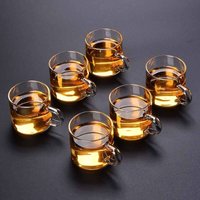 6pcs 100ML Cups Household Thicken Glass Teacup Heat Resistant High Temperature Explosion Proof Coffee Milk Rose Wer Tea Cup