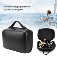 PU Hard Shell Fishing Reel Bag Cover Protective Shockproof Case for Spinning Baitcasting Wheel Fishing Tackle Storage Organizer