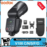 Godox V100 C/N/S/F/O 70 Full-Power Consecutive Flashes Touch Screen TTL HSS Round Head Camera Flash
