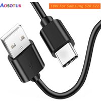 TYPE C Cable 1M 2M 0.5M 0.3M Black Fast Charger Data USB C For Samsung Galaxy S8 S9 Plus S10 S21 Note 8 9 10 A51 A71 A50 Xiaomi