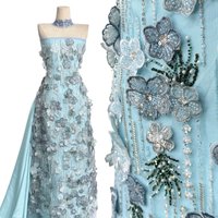 Luxury African Heavy Groom Embroidery Beaded Lace Fabric 5 Yards High Quality French Sequins Lace Fabric For Dress Sewing