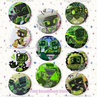 D-Dandys Vee Game Brooches for Backpack Accessories 25mm,32mm,48mm,58mm,75mm Round Enamel Pins Cartoon Badge