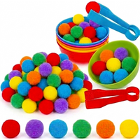 30-68PCS Kids Sorting Counting Toys Rainbow Color Classification Bowls with Tweezers Fine Motor Training Educational Game Gifts