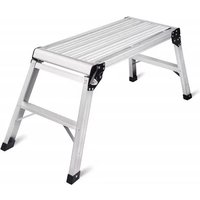 Work Platform Step Ladder Heavy Duty Foldable Aluminum Platform 330 LBS Capacity Horse Stool Household Folding Car Wash Table