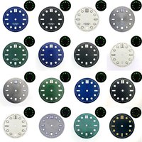 31.7mm NH35 Black/Blue Watch Dial Green Luminous for Seamaster 300 NH35A NH36 Automatic Mechanical Movement Accessories Watch