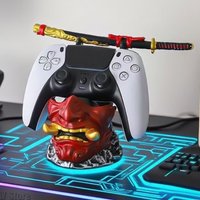 Creative Ghost Warrior Statue Desktop Game Controllers Game Console Handle Holder Phone Tablet Bracket for PS5/PS4/XBOX