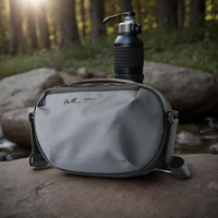 MOYYI Outdoor Sports Waterproof Crossbody Bag Men Grey Nylon Fashion Casual Traveling Best Phone Pouch Waist Shoulder Side Bag