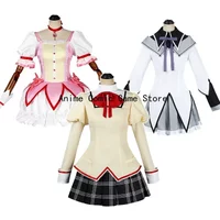 In Stock Kaname Madoka Akemi Homura Cosplay Combats Anime Puella Magi Magica School Uniforms Halloween Party Outfits for Women