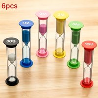 6PCS Sand Hourglass Teeth 2 Minutes Colorful Mini Hourglass Set for Teeth Brushing Timer Plastic Sand Clock Watch Teeth SL01