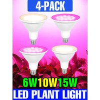 4 Packs LED Grow Light Bulb E27/E26 Full Spectrum Plant Lamp Indoor Potted Succulent Flower Hydroponic Cultivation Fill Lighting