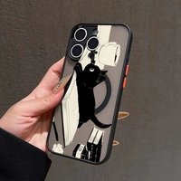 Master Cat Compatible with Magsafe Phone Case For iPhone 17 ProMax 16 Plus 11 12 13 mini 14 15 Pro Max Wireless Magnetic Cover