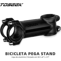 TOSEEK Tige de guidon de vélo ultralégère en aluminium 6 ° 7 ° 17 ° 25 ° Tige de vélo de montagne de 31.8mm de puissance de vtt de 35mm-120mm de degré