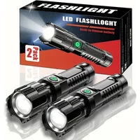 Portable Strong Light LED Flashlight Rechargeable Telescopic Zoom Torch Safety Emergency Light for Outdoor Camping Cycling Lamp