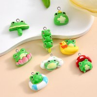 10pcs Resin Animals Green Mushroom Frog Charms for Jewelry Making Findings Kawaii Charm Pendants Diy Necklace bracelet keychain