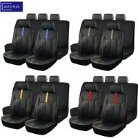 AUTO PLUS Sporty Unisex Racing Universal Leather Car Seat Covers Set Fit For Most Car SUV Truck Car Accessories Interior