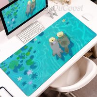 Otter Mouse Pad Cute Kawaii Animal Office Desk Mats Game Rubber Anti-slip Gaming Keyboard Mousepad PC Accessories Extended Pads