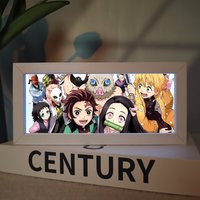 Demon Slayer Picture Frame Night Light Bedside Table Decor Nezuko Anime Peripheral Figures Ornaments Cartoon Lamp Birthday Gifts