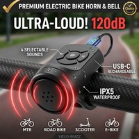 Electric Bicycle Bell USB Rechargeable Waterproof Loud Bike Horn 120dB 4 Sounds Safety Warning Ring For MTB Road Bike Scooter