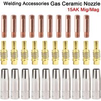Consommables de soudage pour torche MIG 15AK, 15 pièces/30 pièces, 180A, support de pointes de buse à gaz, clé à cou pour Machine à souder MIG