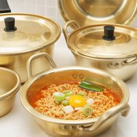 Korean Ramen Pot Noodles Paomian Pan Thickened Yellow Aluminum Pot Aluminum Soup Hot Pot Golden Kitchen Cookware Wok