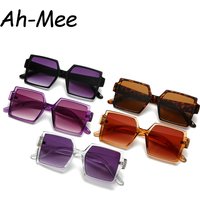 AliExpress Julyrays Cycling 1/2pcs Female Square Large Frame Sunglasses Women Retro Brand Big Frame Sun Glasses Black Fashion Gradient Eyeglasses