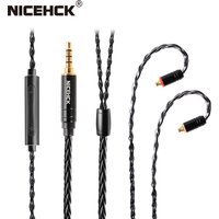 NICEHCK BlackWheat 8 Core Silver Plated Copper Microphone Cable MMCX/QDC/0.78 2Pin With Mic for DB1 DB3 AS10 EDX CA4 C12