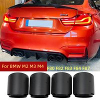 4 PCS/lot Carbon Fiber Matte Car Exhaust Tip For BMW M2 F87 M3 F80 M4 F82 M5 F10 M6 F12 Muffler Tip