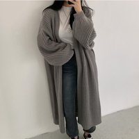 Herbst Winter Mode Weibliche Vintage Volle Hülse Lose Warme Strickwaren Lange Pullover Strickjacke Frauen Casual Pullover Mäntel Outwear