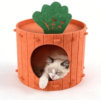 Felt Cloth Cat Nest Carrot Theme Bed Soft & Durable Detachable Pet Cave House Scratch Board Wear-resistant Semi-enclosed Cat Bed