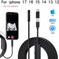 iOS Endoscope Camera for iOS System HD 960P Inspection Sewer Borescope Camera for 5/6/7/8/9/10/11/12/13/14/15/16/17...