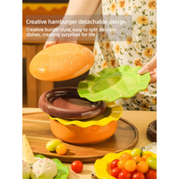 Hamburger rice bowl ceramic tableware Look good plate set Salad bowl dessert plate cartoon underglaze color Joe Move gift set