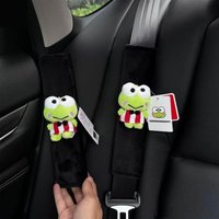 Cute Keroppi Car Seat Belt Cover Adjustable Sanrio Car Safety Belt Cover Shoulder Pad for Kids Adults Car Accessories Gift