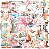 10/30/50PCS Kawaii Pink Sewing PVC Sticker Aesthetic Stationery Decoration Scrapbooking School Supplies