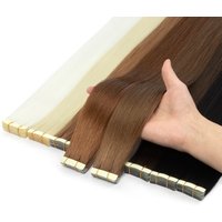 Tape In Hair Extensions Synthetic Hair 20pcs Straight Seamless Skin Weft Tape Hair Extensions Natural Black Hair For Women