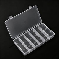 Large 6-Grid Plastic Organizer Box, Clear Storage Container for Jewelry, Beads, Craft Supplies, Washi Tape, Sewing Accessories